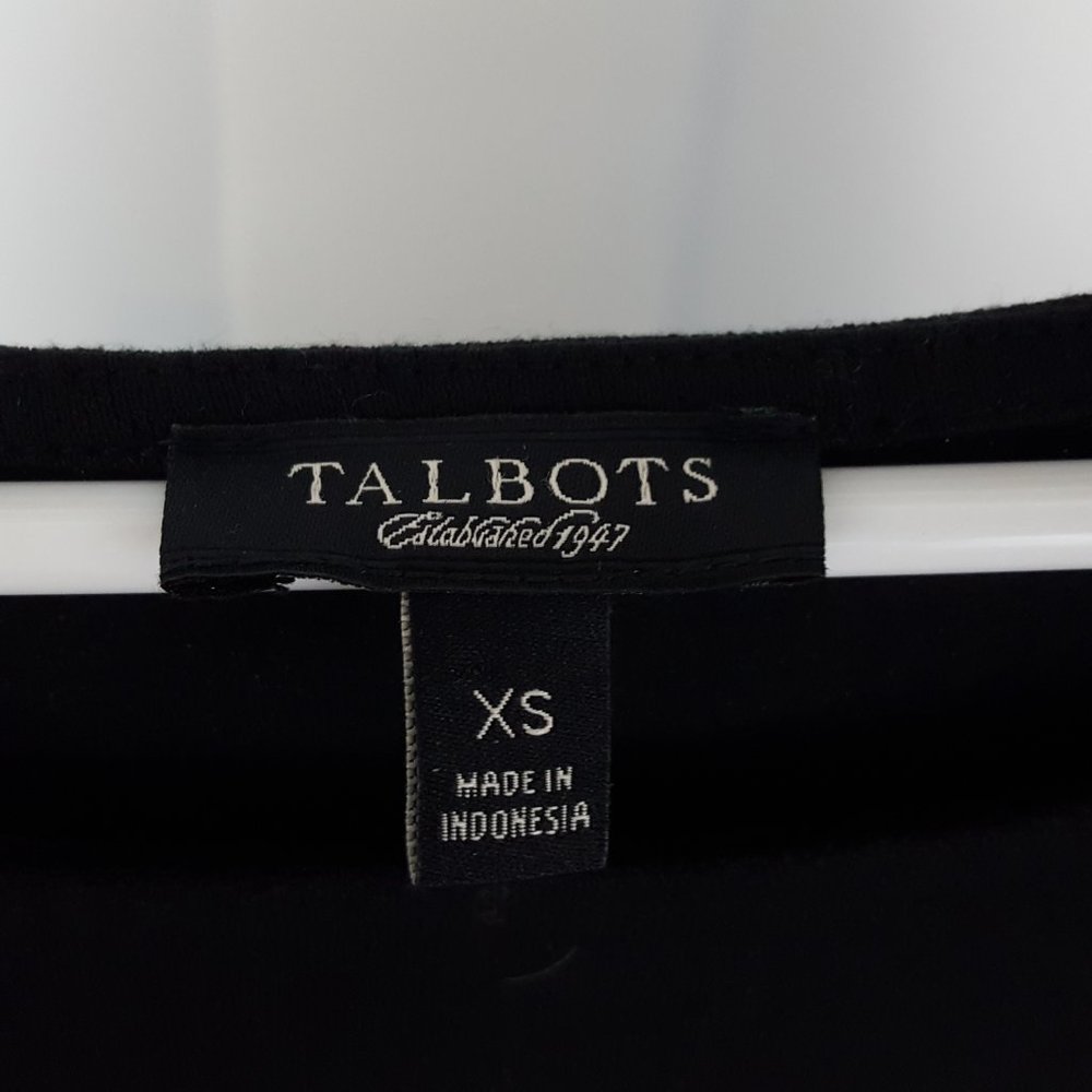 Talbots Solid Black Stretch Shift Dress Women's S… - image 2